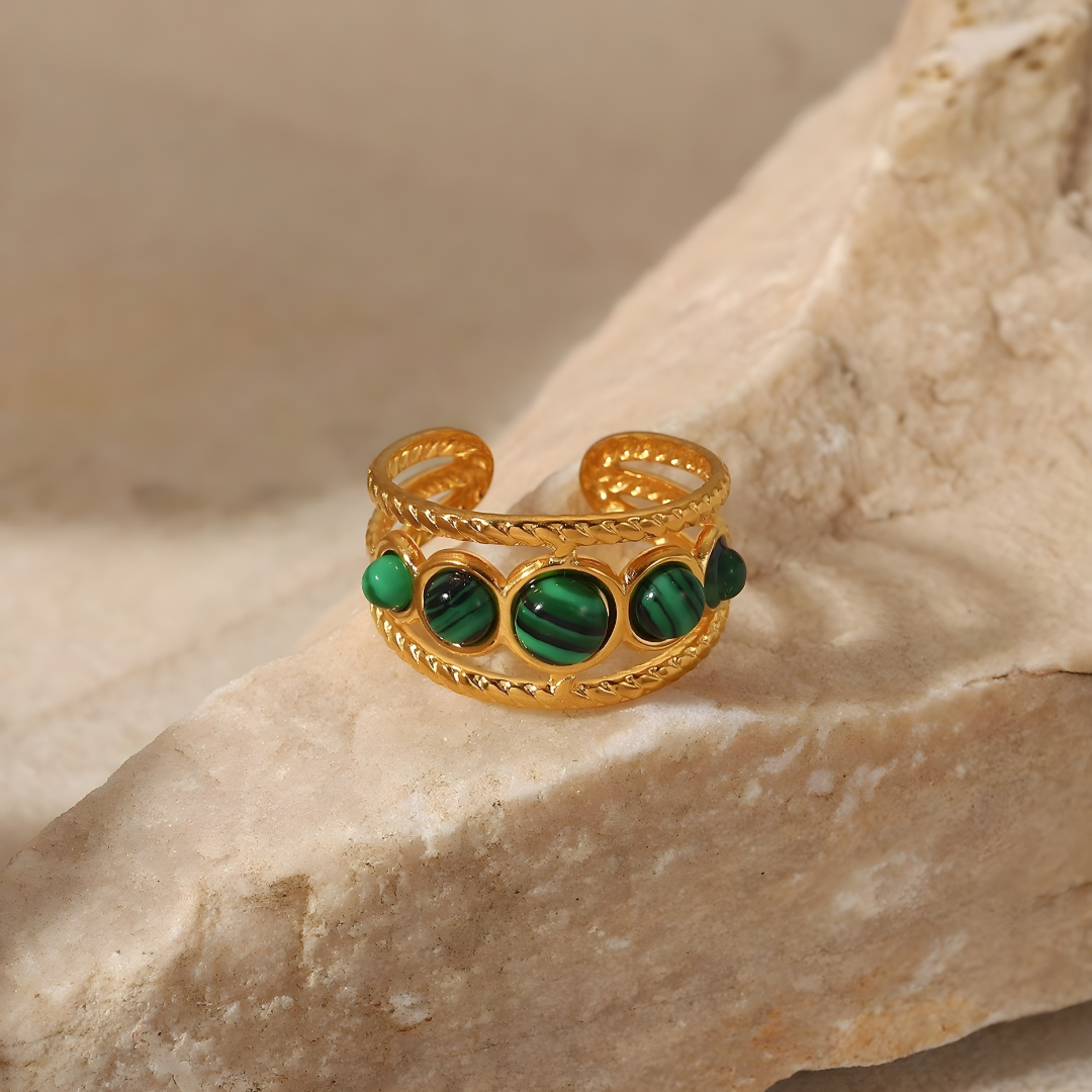 Anillo Amuleto- Moldavita