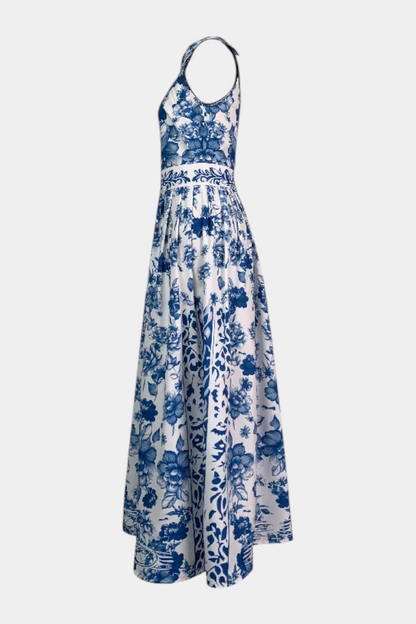 Natalia - Vestido floral acuarela azul