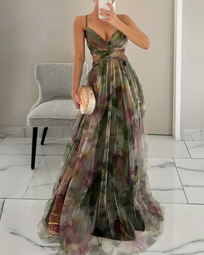 Flor - Vestido largo con estampado floral