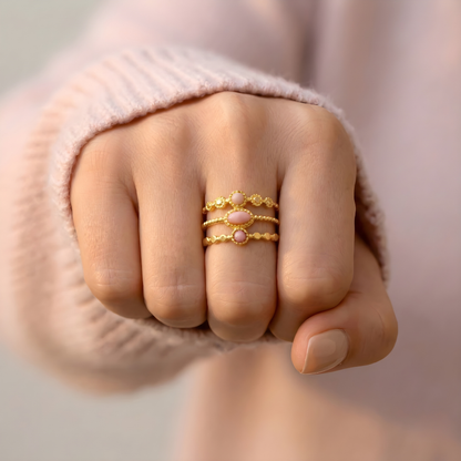 Anillo Amuleto Ópalo Rosa