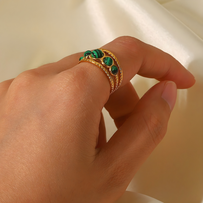 Anillo Amuleto- Moldavita