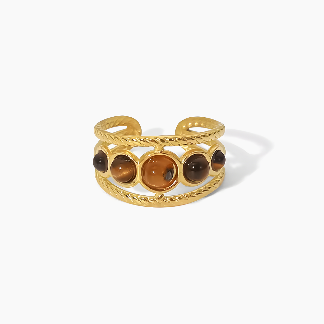 Anillo Amuleto- Ojo de Tigre