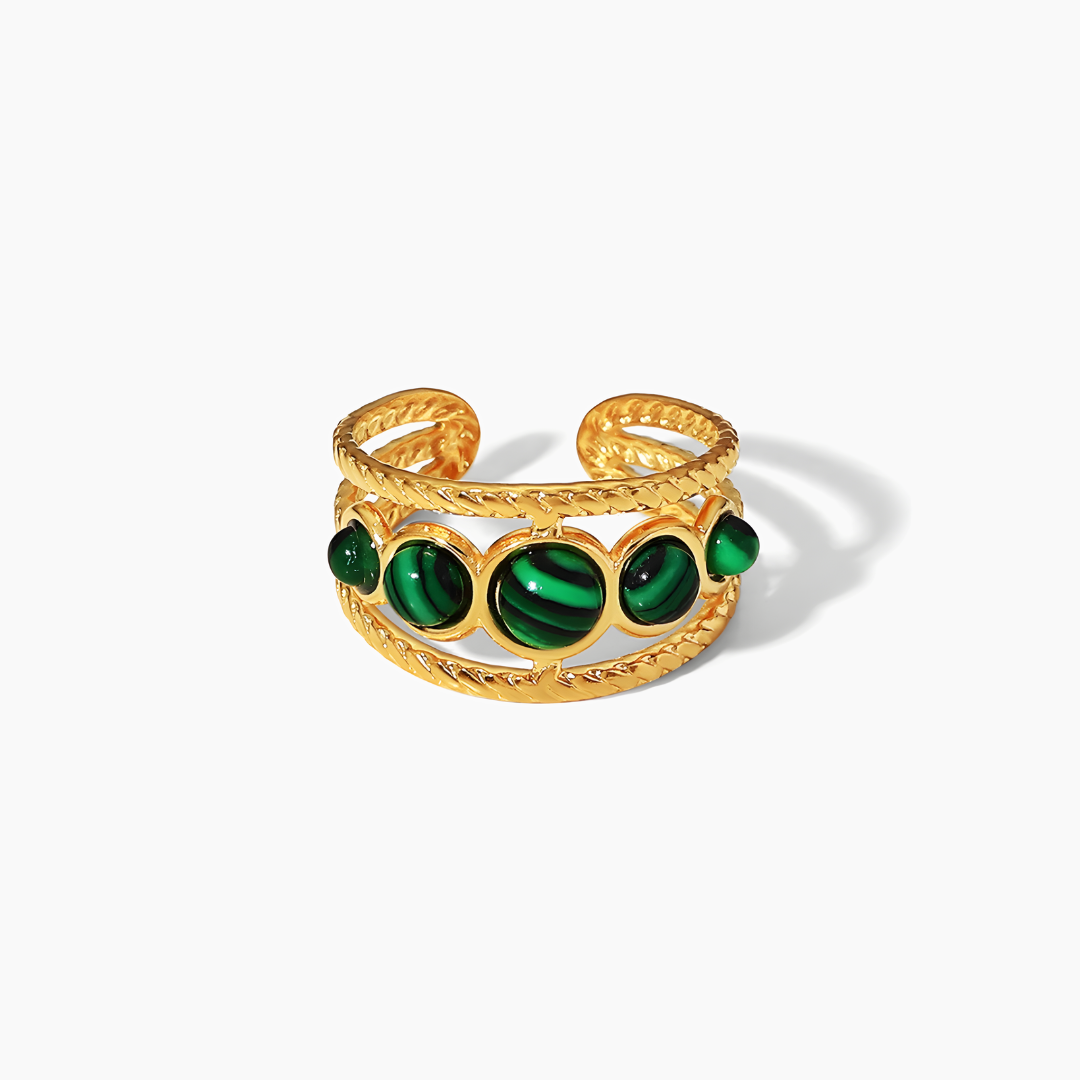 Anillo Amuleto- Moldavita