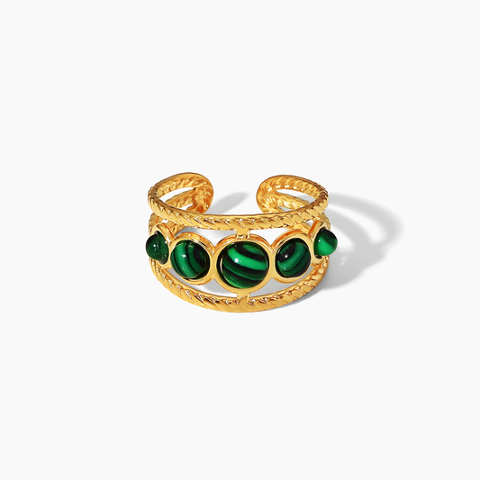 Anillo Amuleto- Moldavita