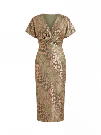 Teresa - Vestido midi color cobre
