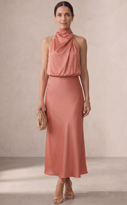 Aitana - Vestido de Satén Glamuroso y Elegante