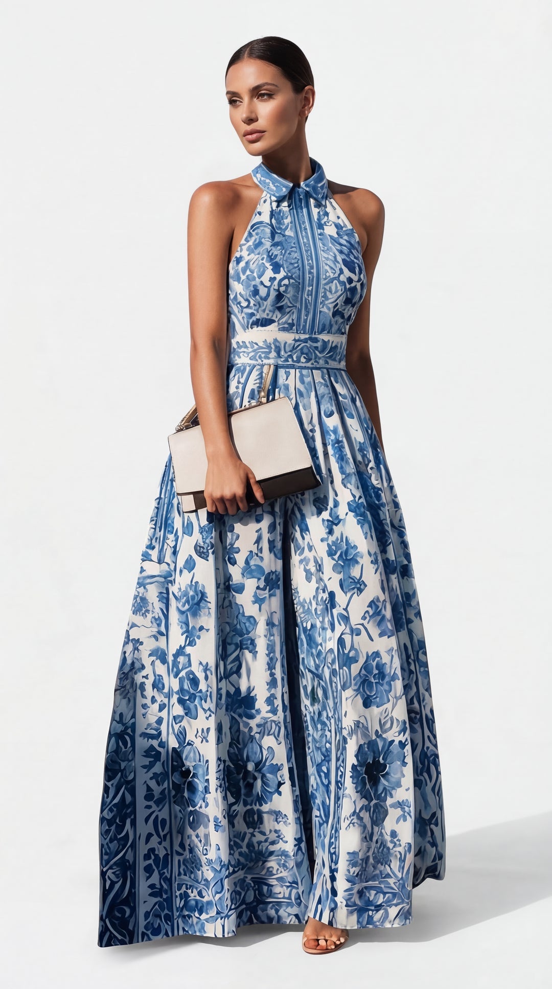 Natalia - Vestido floral acuarela azul
