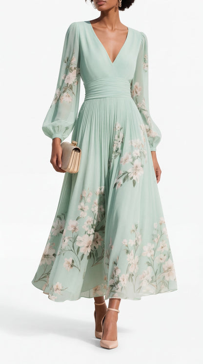 Clara - Vestido Chiffon Verde Menta