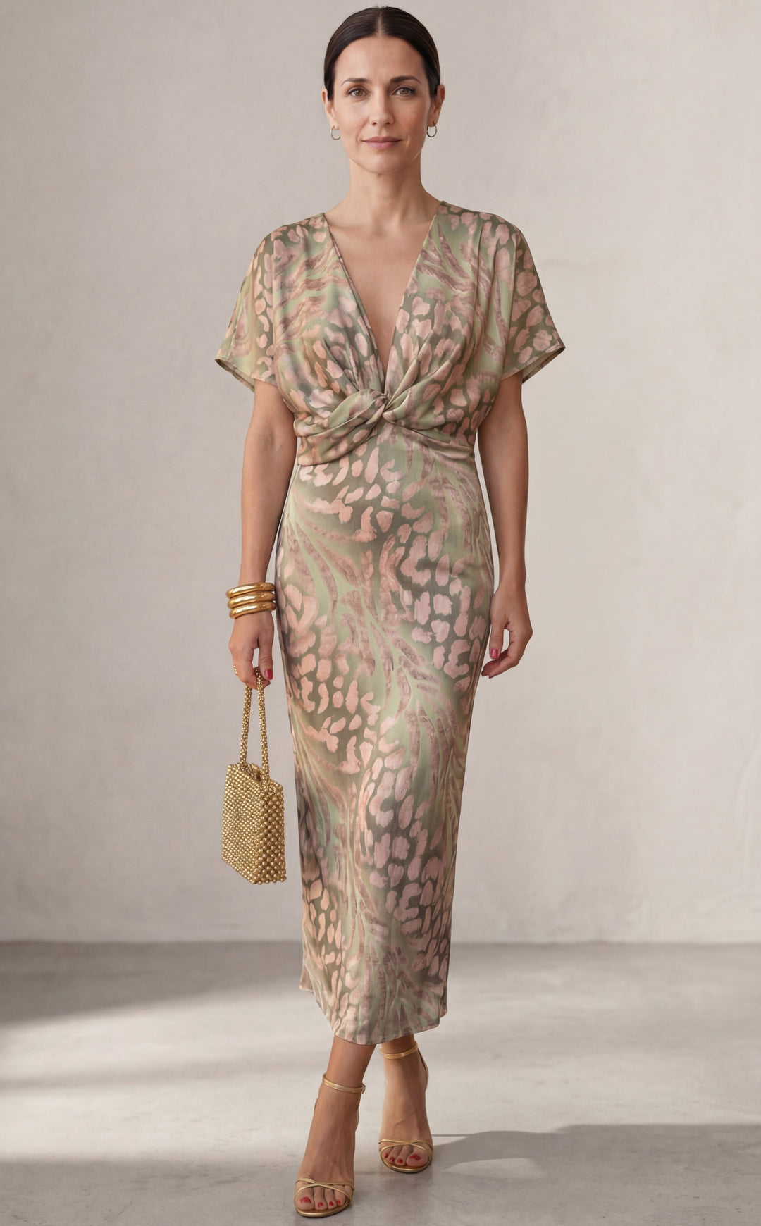 Teresa - Vestido midi color cobre