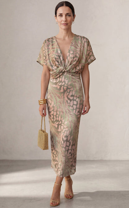 Teresa - Vestido midi color cobre
