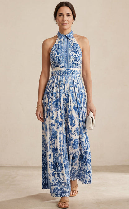 Natalia - Vestido floral acuarela azul
