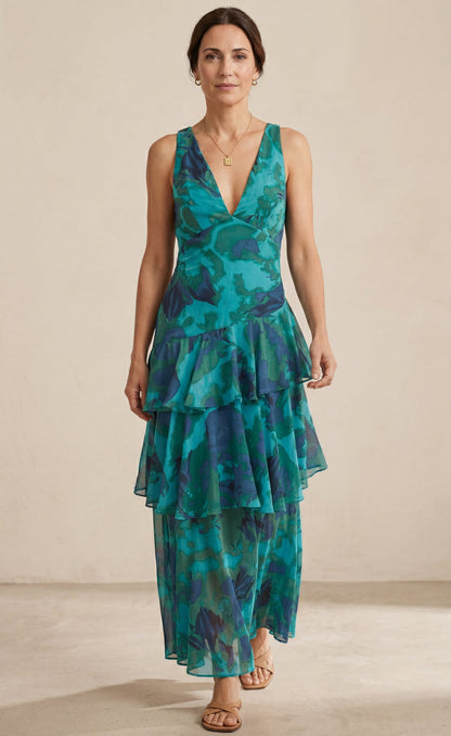 Elissa - Vestido gasa con Escote en V