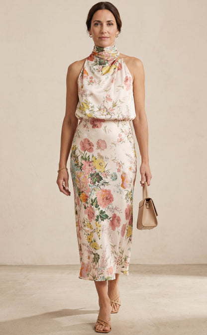 Isa - Vestido Maxi Floral Halter