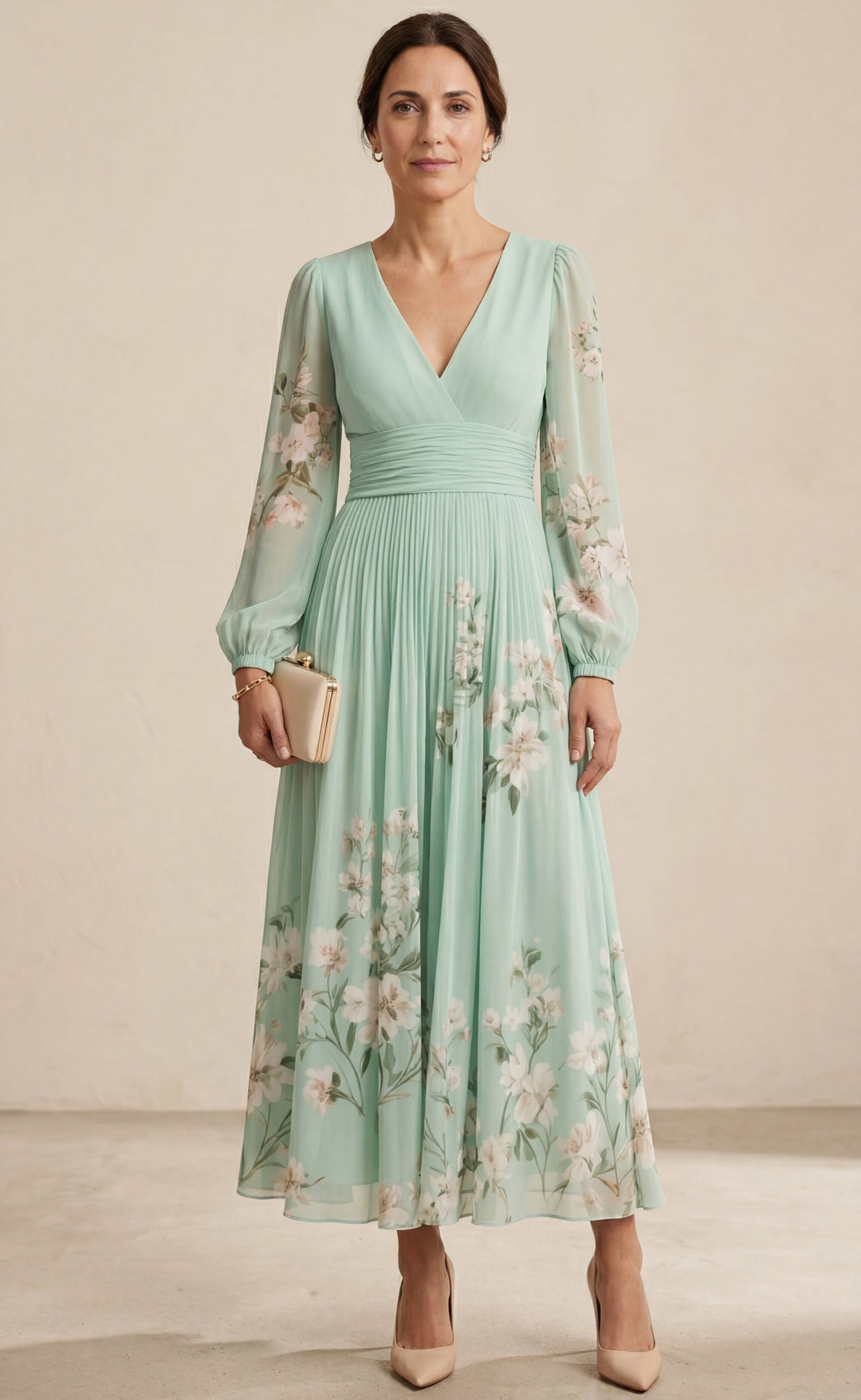 Clara - Vestido Chiffon Verde Menta
