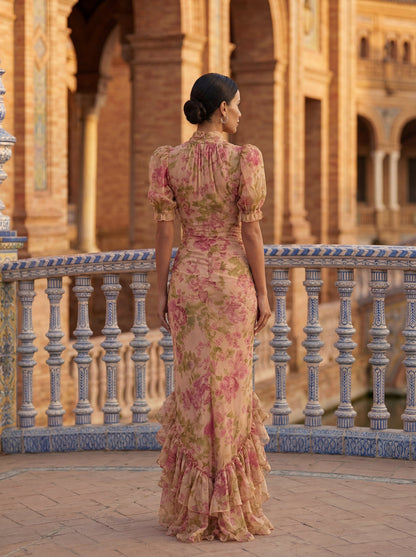 Rocío - Vestido floral efecto acuarela