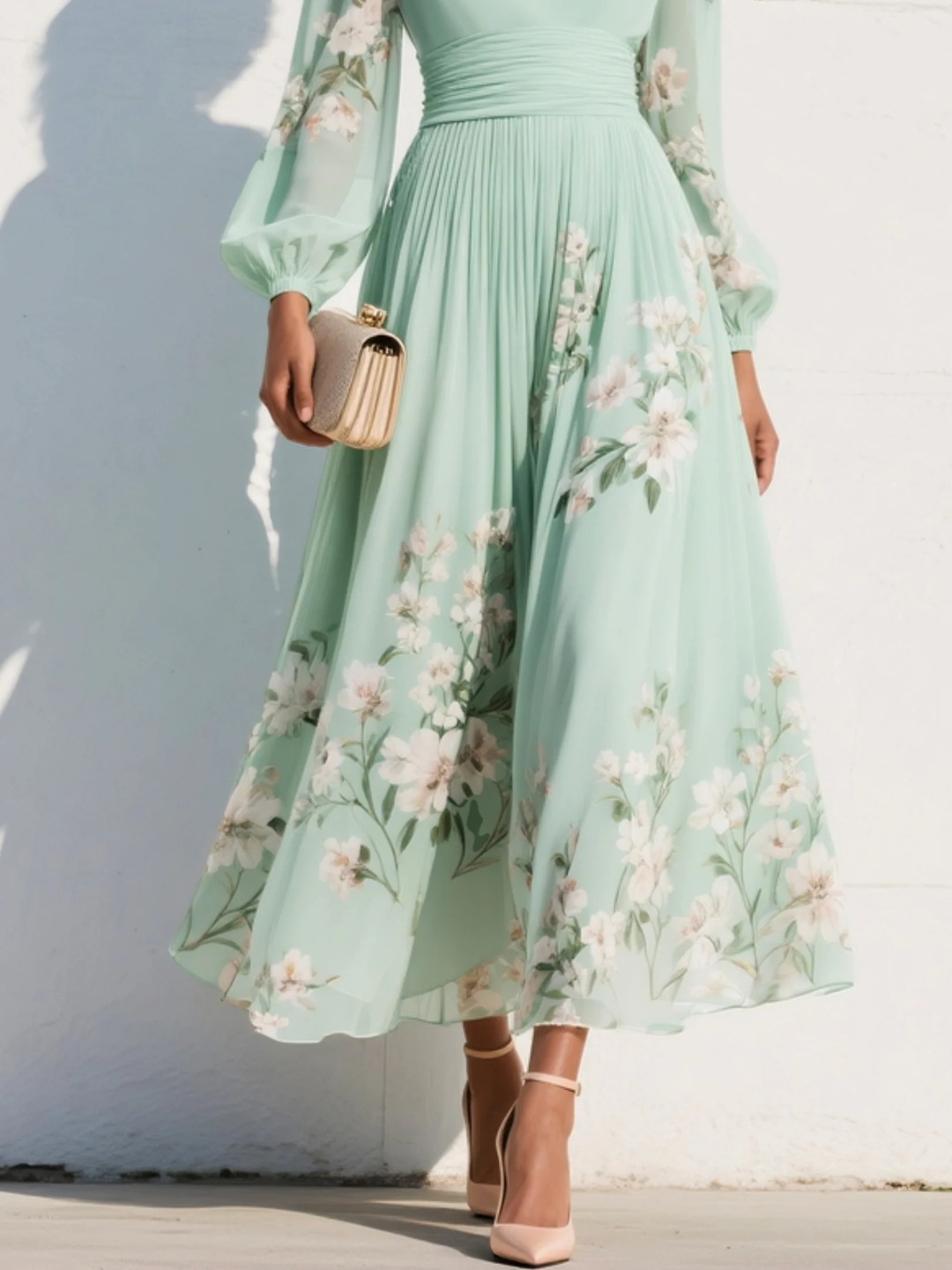 Clara - Vestido Chiffon Verde Menta