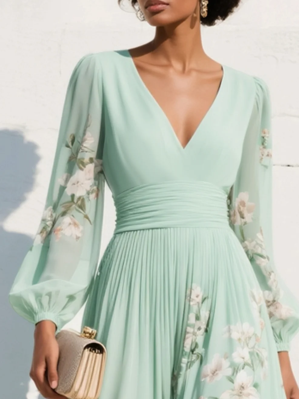 Clara - Vestido Chiffon Verde Menta