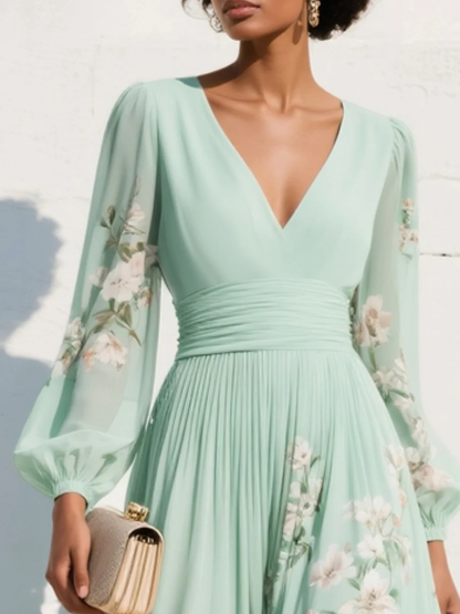 Clara - Vestido Chiffon Verde Menta