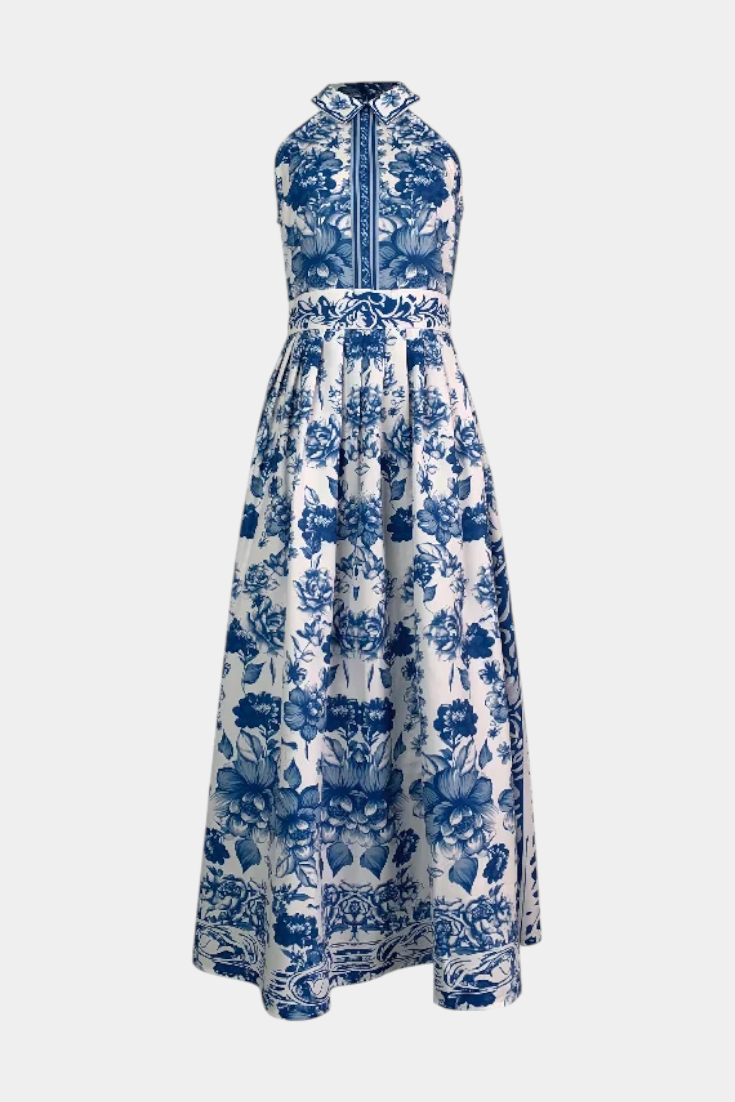 Natalia - Vestido floral acuarela azul