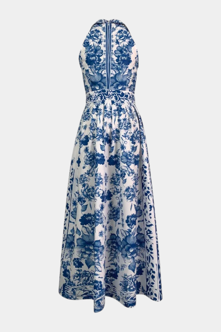 Natalia - Vestido floral acuarela azul