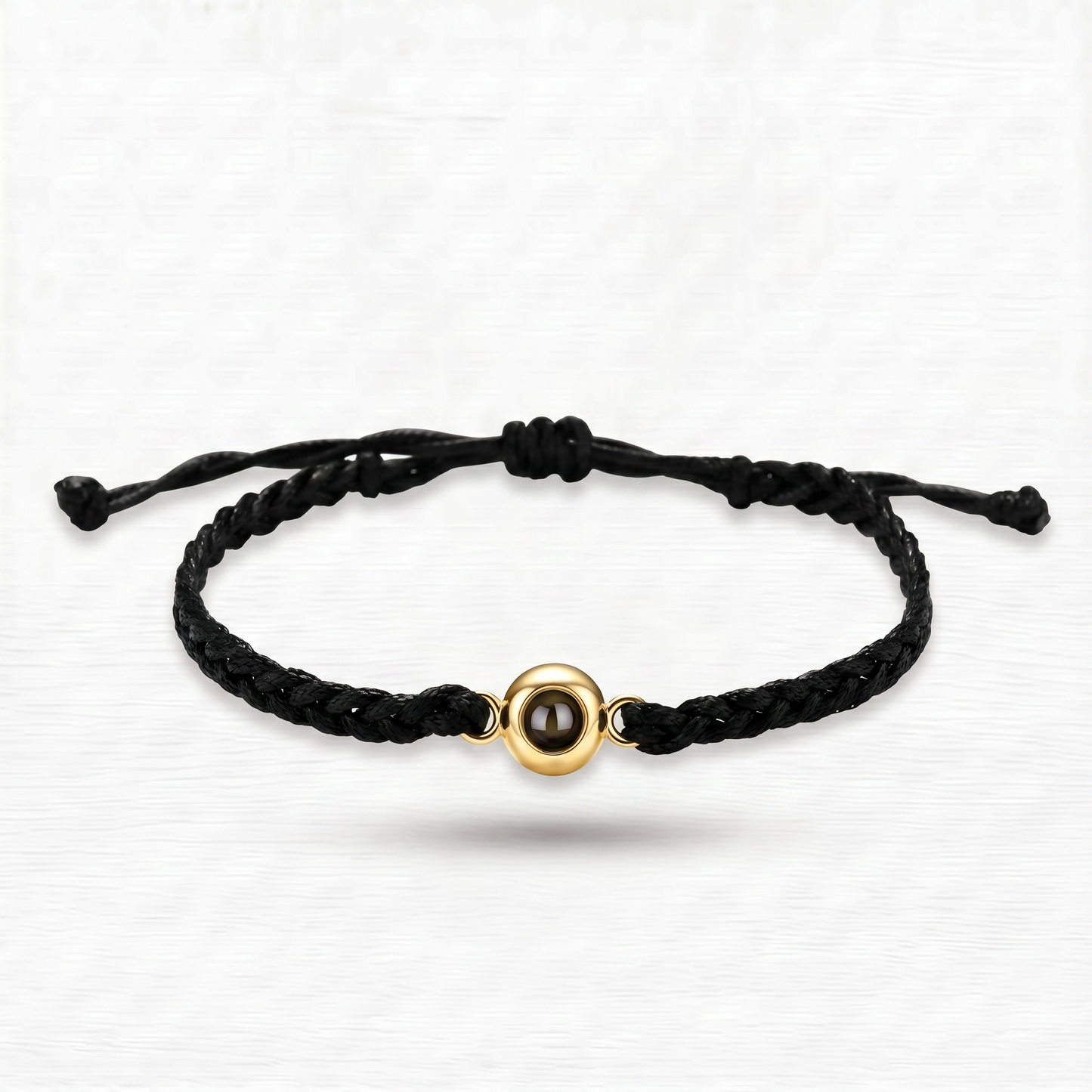 Pulsera de Cordón Negro con Foto Proyectada - Personalizable