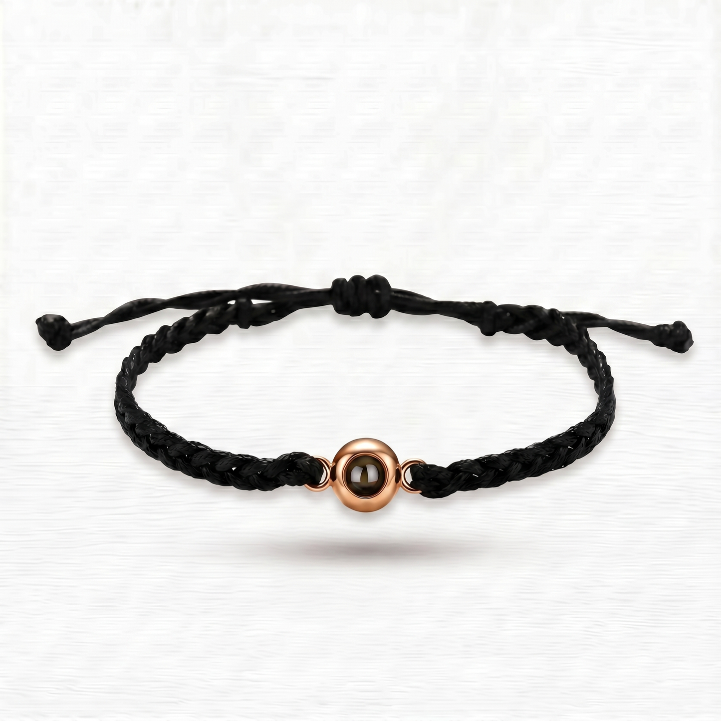 Pulsera de Cordón Negro con Foto Proyectada - Personalizable
