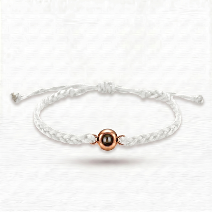 Pulsera de Cordón Blanco con Foto Proyectada - Personalizable