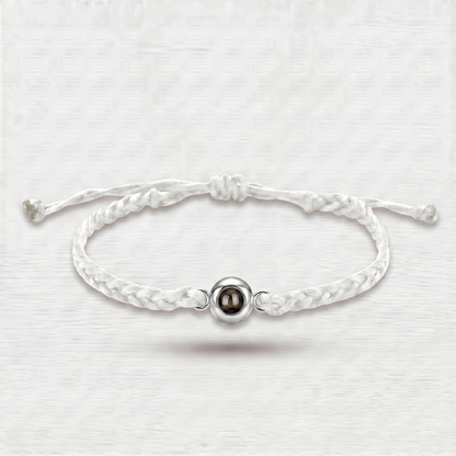 Pulsera de Cordón Blanco con Foto Proyectada - Personalizable