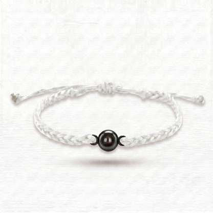 Pulsera de Cordón Blanco con Foto Proyectada - Personalizable