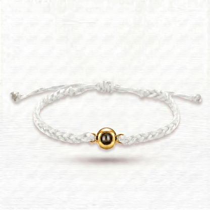 Pulsera de Cordón Blanco con Foto Proyectada - Personalizable