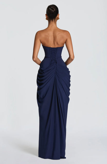 Lola - Vestido Largo Drapado Elegante