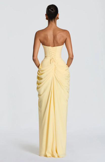 Lola - Vestido Largo Drapado Elegante