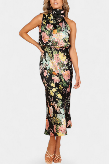 Isa - Vestido Maxi Floral Halter