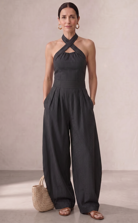 Ariadna – Mono Elegante Con Escote Cruzado