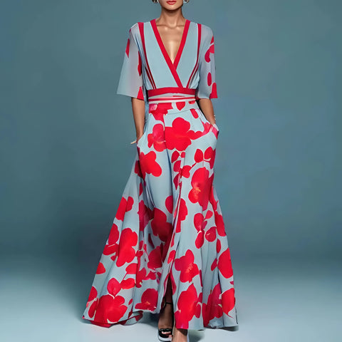 Ásia - Elegante vestido largo con escote profundo