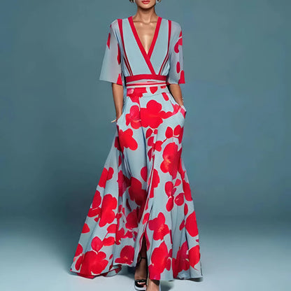 Ásia - Elegante vestido largo con escote profundo
