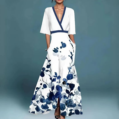 Ásia - Elegante vestido largo con escote profundo